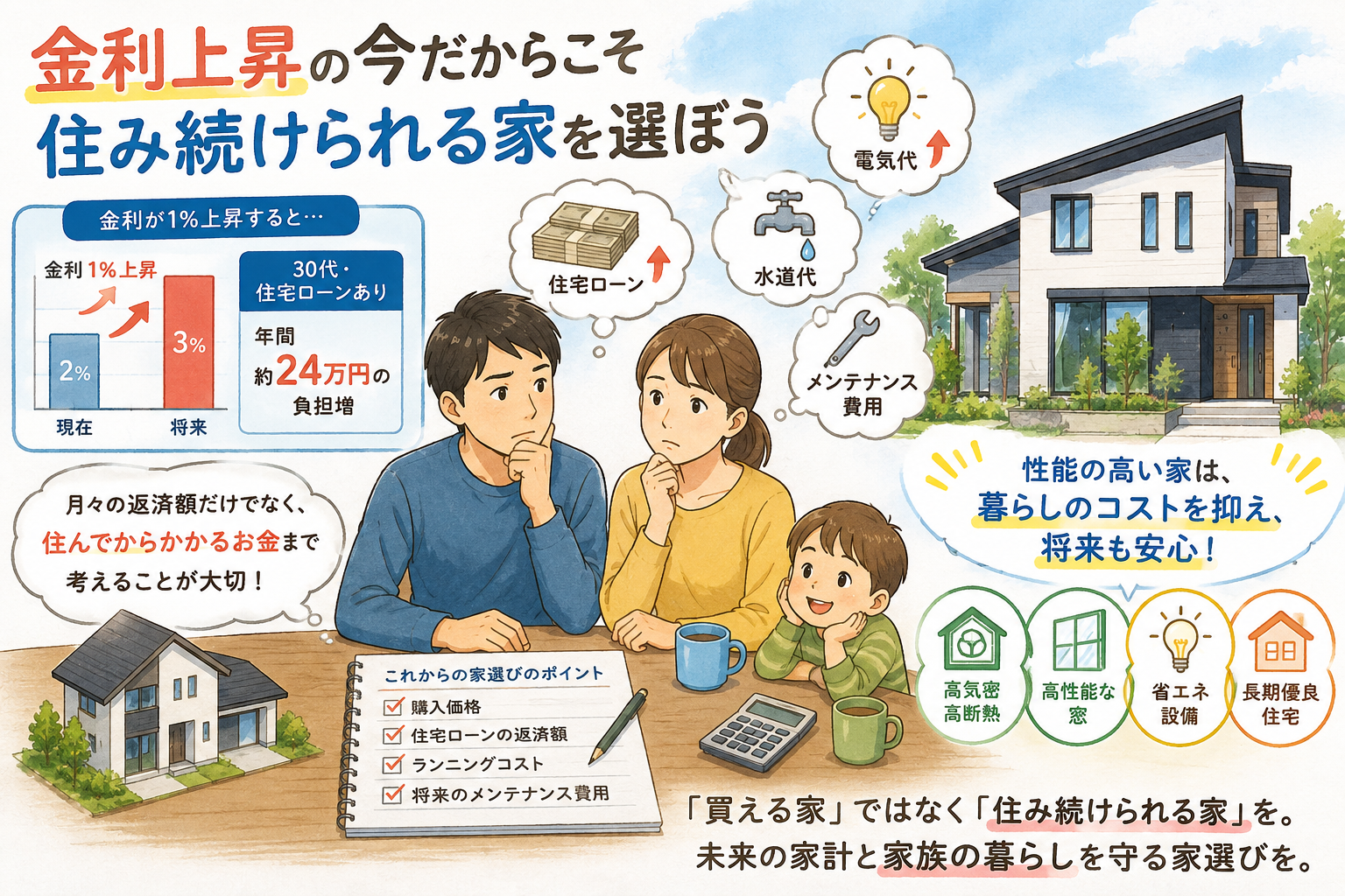 「30代は年間24万円の負担増？金利上昇時代の家選び」 イメージ