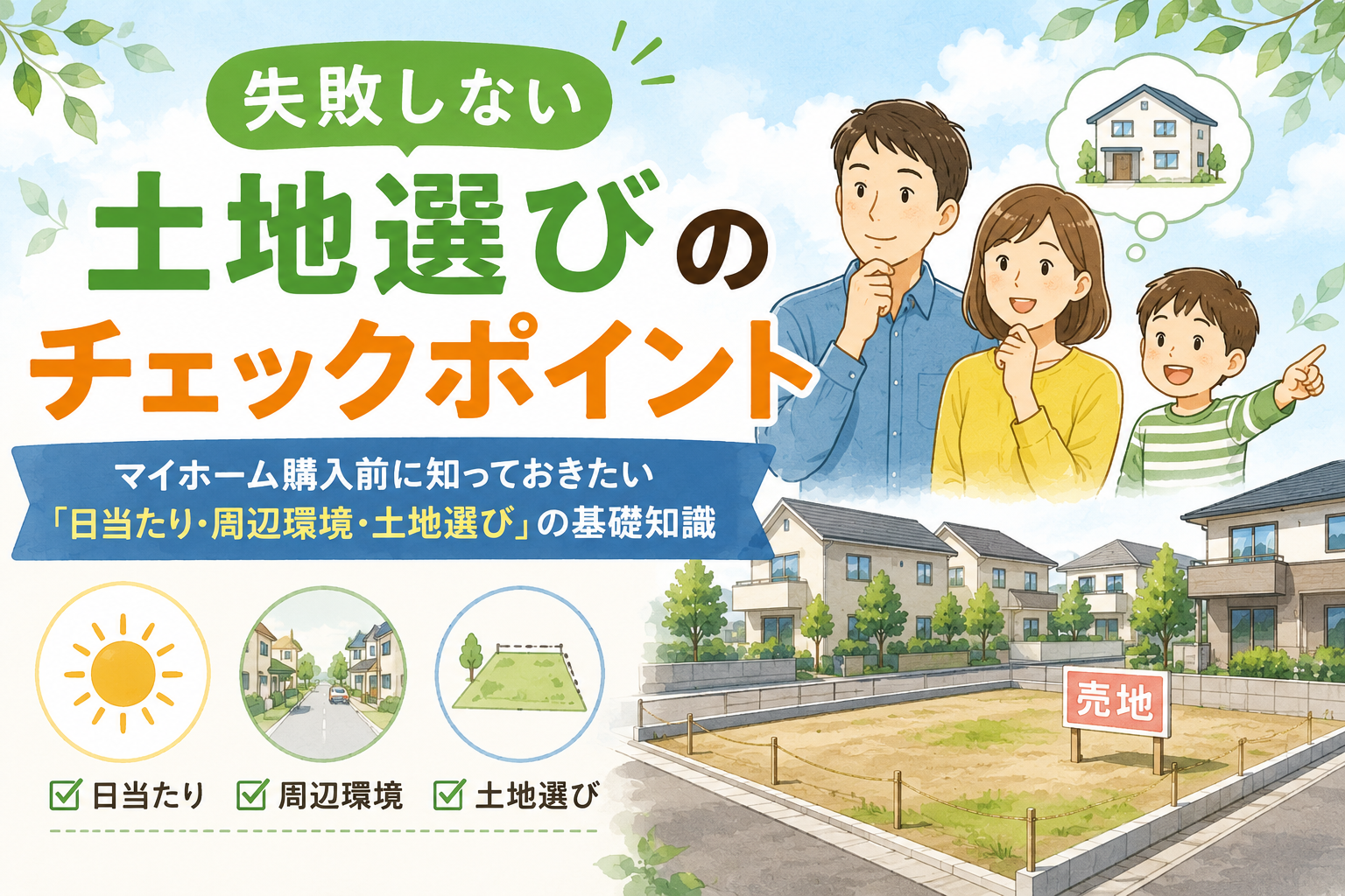 失敗しない土地選びのチェックポイント イメージ