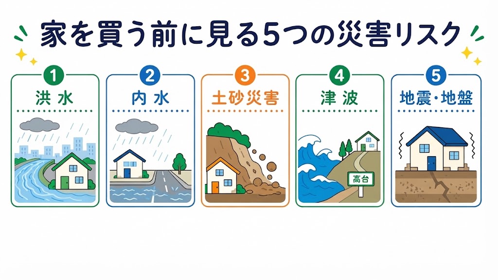 家を買う前に知っておきたい！ハザードマップを活用して安心の住まい選び イメージ